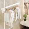LYJ-D60-BLANCO | Percha plegable | Secadora plegable | Riel de pared con ganchos 