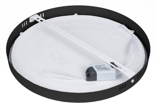 SY-SR124-B | Fekete, kerek LED mennyezet 24W | Nem villogó CCD felületre szerelt panel