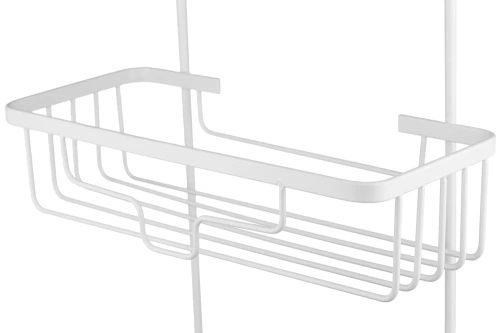 MJ2568-WIT | Metalen badkamerplank | Witte doucheplank op het cabineraam