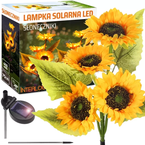 FLD-36-GUL | Solblomst | LED solar havelampe Solsikker | 75 cm, 600 mAh