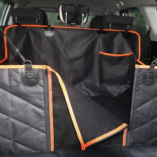 DM-021 | Car trunk mat, pet transport waterproof cover | With pocket and detachable mesh