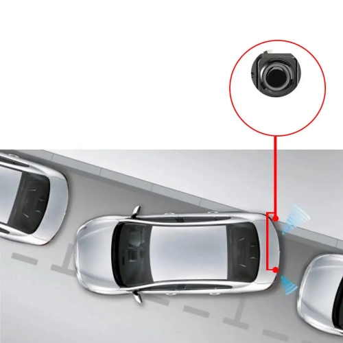 Cornice targa con telecamera per retromarcia e sensori di parcheggio - 3 in 1 | Cornice per telecamera per retromarcia con sensori - grandangolo, LED, impermeabile IP67