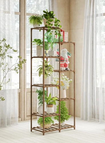 NZ252-BAMBOO | Suport de flori din lemn pentru ghivece | Stand pentru plante | Raft cu flori