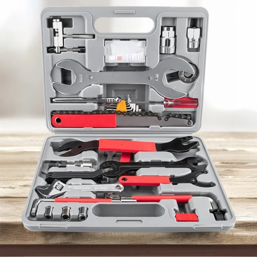 Set di utensili per bicicletta di grandi dimensioni in una valigetta da 44 pezzi | Set di utensili professionali in acciaio | Attrezzi di servizio universali | FZ044-B