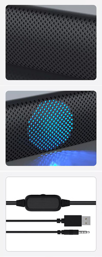 S10 | Számítógépes soundbar 2.0 RGB LED háttérvilágítással | 6 W RMS