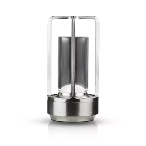 HJA27 | Lampada da tavolo LED da campeggio con batteria integrata da 2000 mAh e pannello touch | 3 colori di illuminazione, dimmerabili | Argento