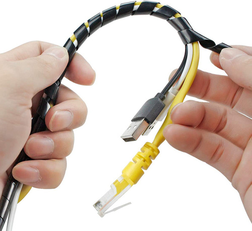 CRG-001-10M | Organizador, funda, cable y trenza de alambre | Negro 20mm