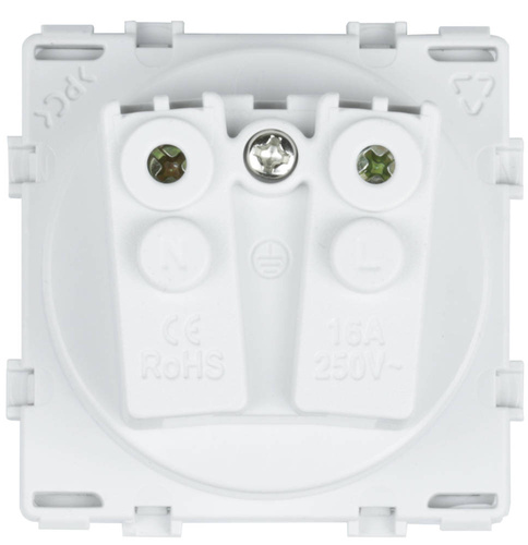 SC80-4 | Set of quadruple frame + 4x 230V earthed plug socket | Tempered glass | White