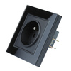 SC80-1 | Single socket with grounding | Black | Glass | 230V