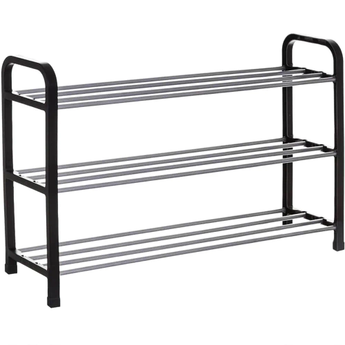 MLS-646-BLACK | Shoe shelf | Shoe cabinet | 3-level shoe limiter | Shoe rack |