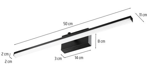 MIR-50CM | Wall lamp above the mirror | Bathroom lighting | A lamp, a lamp above the picture