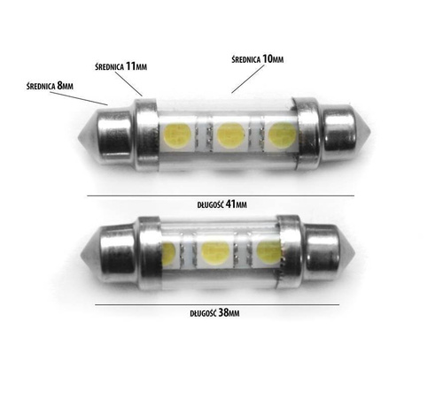 C5W 3 SMD 5050 LED bilpære