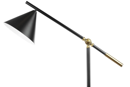DYT-163-SORT | Gulvlampe med justerbar arm | Stilfuld lampe med E27 gevind