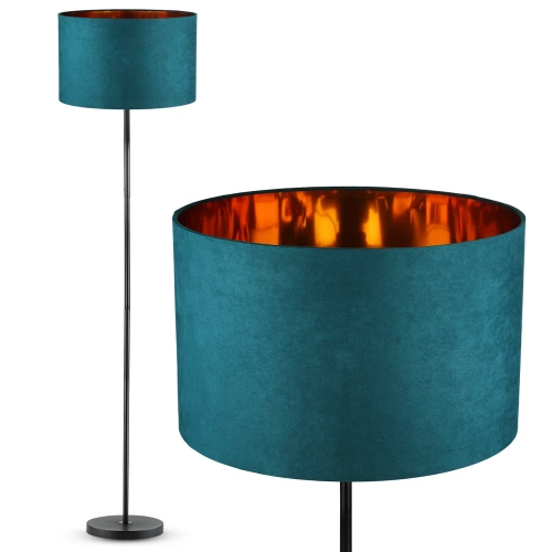 DYT-L180 |Green, turquoise floor lamp | Modern lighting | Floor lamp with a fabric shade 