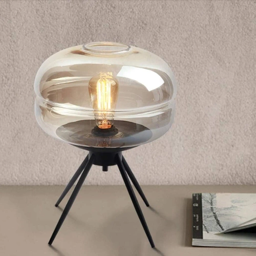BH-233-TS | Lampă de noptieră elegantă cu abajur de sticlă | Lampă de masă modernă din sticlă