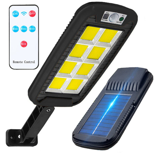 LD-240COB | Solarlampen für Außen | 240 LEDs Solarleuchten 120° Superhelle Solar Wandleuchte mit Bewegungsmelder und Dämmerungssensor | IP65 Wasserdichte Garten Sicherheitswandleuchte mit Fernbedienung