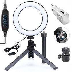 Ring lamp RING LED 16 cm with 34 cm tripod and mains charger