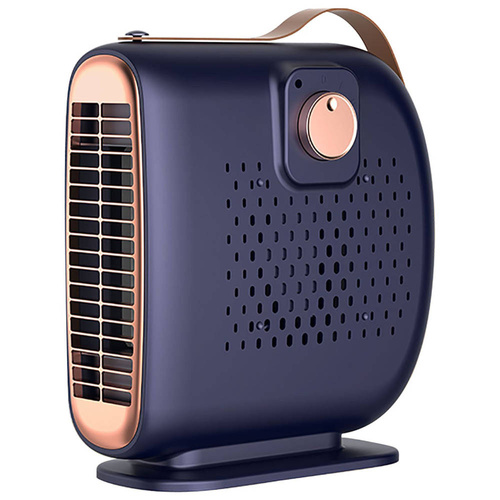 JM-115 | Retro elektrické topení, mini ventilátorové topení, farelka | 2 rychlosti | 500W | Modrý