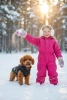 Vinter hundejakke med sele | str. S | sort | PET-016S-BK