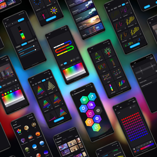 ASF-RGB-5M | LED strip WS2812B RGBIC 5m | Neon, light chain | IR Remote, Bluetooth, IP65, USB