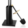 GY-TB018-NEGRU | Set de baie 2 in 1 | Perie de toaletă cu suport pentru hârtie igienică | Suport de hârtie