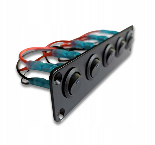 Kontrolpanel med oplyste kontakter