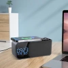 WD-500-BK | Radio FM avec réveil et chargeur sans fil | Réveil multifonction avec Bluetooth