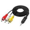 Audio-video kábel mini jack 3,5 mm TRRS | 3× RCA 1,5 m – AV kábel pre TV, projektor, domáce kino | AV-C1.5M-B