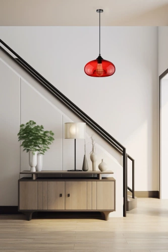 GB-D28-R | Modern glass pendant lamp | Red