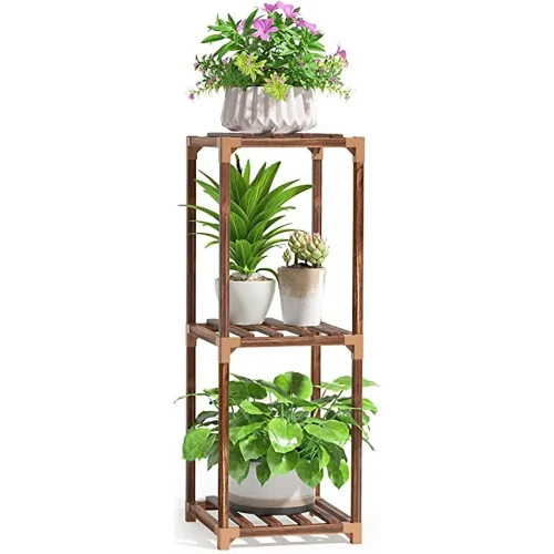 NZ237-BAMBÚ | Puesto de flores de madera para macetas | Soporte para plantas | Estante de flores