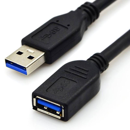 EU3.0-2M-Black | USB 3.0 extension cord Men's + Female plugs 2 meters