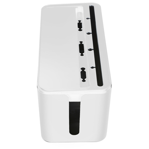 JB2318-Bianco | Organizzatore di cavi tipo BOX con supporto per telefono | Contenitore per piattine e cavi
