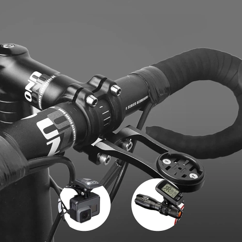 Support de potence pour compteur de vélo et GoPro | Support en aluminium compatible avec Garmin et Bryton | MBZJ-042