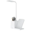 Lampe de bureau LED intelligente avec chargement sans fil Qi | Lampe de bureau 3 en 1 avec organiseur et chargeur | Lampe d'étude moderne avec organiseur | MD-K5-15W
