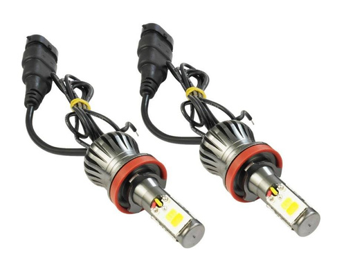 Juego de bombillas LED COB H9 H11 bicolor