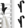 PG-Y03-NOIR | Crochet de salle de bain pour serviette | Poignée montée sur radiateur, radiateur | Ensemble de crochets