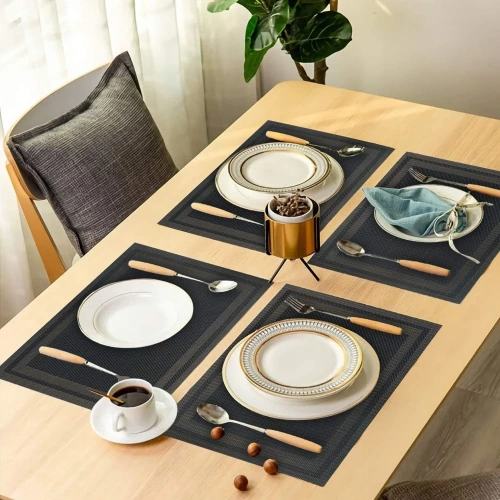 F040-NEGRO | Tapete para mesa de cocina | Estera de placa | Tapete de mesa | Alfombra de cocina decorativa