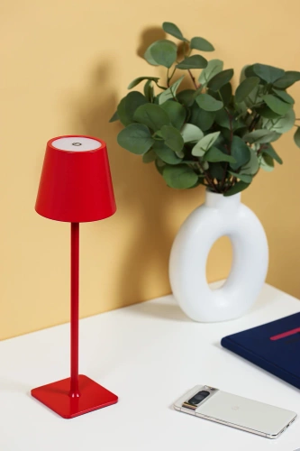 HJA20-ROSSO | Lampada da tavolo con batteria incorporata | Lampada notturna sensibile al tocco