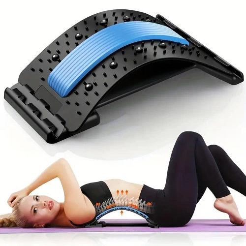 SLD-018-BLUE | Back massager with 4 settings | Compact stretcher with a soft section under the spine