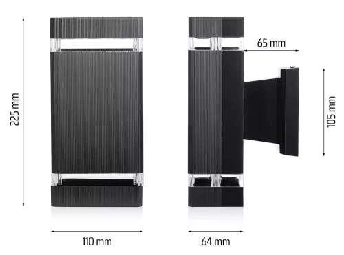 BD-C227 | Candeeiro de jardim, candeeiro de parede para exterior | 2x E27, IP54