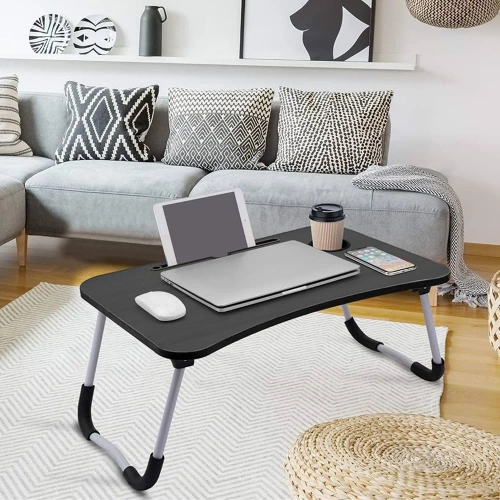 LFD-6040-NOIR | Tapis pour ordinateur portable | Table de petit-déjeuner pliante | Support de lit