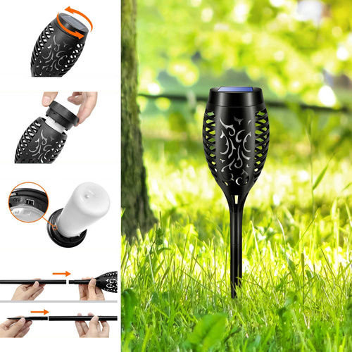 HYD-12LED | SÆT 6x LED solar lommelygte | Lampe 51 cm | 12 SMD 2835 LED'er