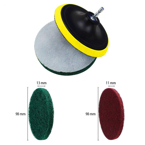 UP-2-10PCS | A set of 10 brushes and cleaning pads for mounting in a drill / screwdriver