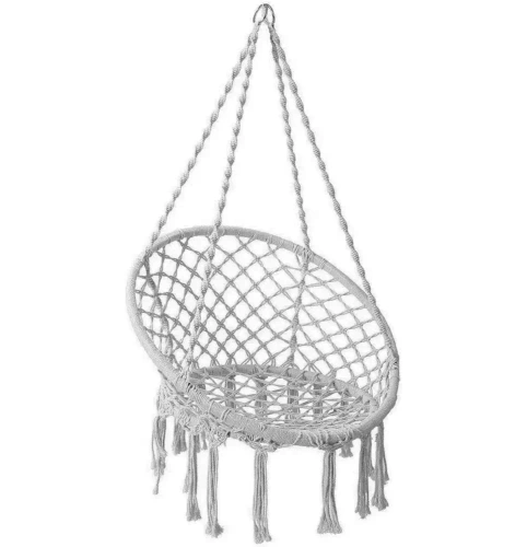 DY-A003-GRIS | Chaise suspendue, chaise brésilienne, panier, balançoire, hamac | jusqu&#39;à 120 kg