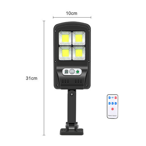 LED-Gartenleuchte mit Solarbetrieb und Bewegungs- sowie Dämmerungssensor IP65 | 48 COB-LEDs | IR-Fernbedienung | LD-S4