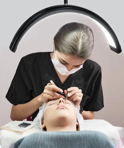 LED-Standleuchte für Tattoo-Studios und Kosmetiksalons | schattenfreie Kosmetiklampe | geeignet für Wimpern- und Nagelstyling | weiß | EPT-135-WHITE