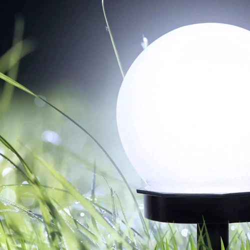 YNG-105-WC | Garden solar lamp white ball 10cm