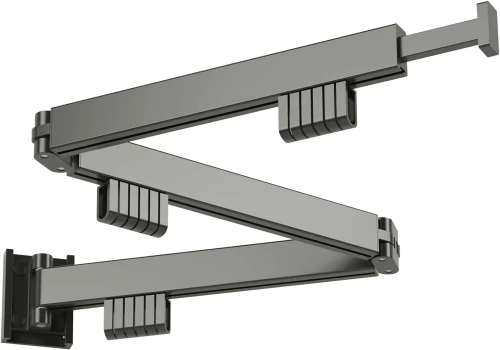 Kleiderständer ausziehbar | Wandmontage, klappbar, mit Haken | grau | LYJ-T90-GREY