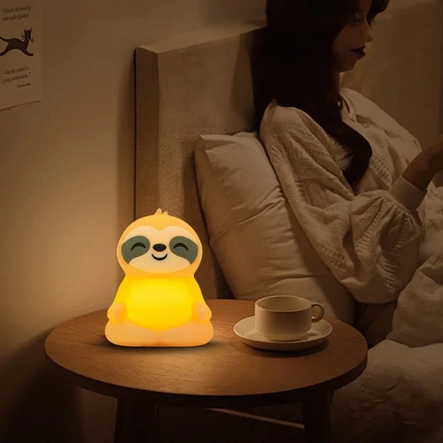 LED Silicone Night Light Sloth | Portable Children's Lamp 9 Light Colors | JL-243