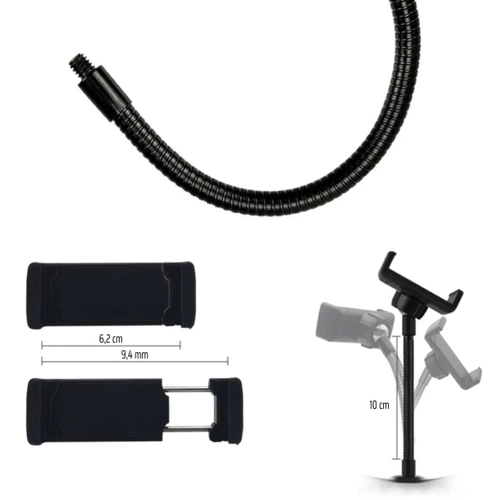 M45-60W-B | Ринг лампа с огледало | Пръстен светлина със стойка | Комплект със захранване и пръстен 60W